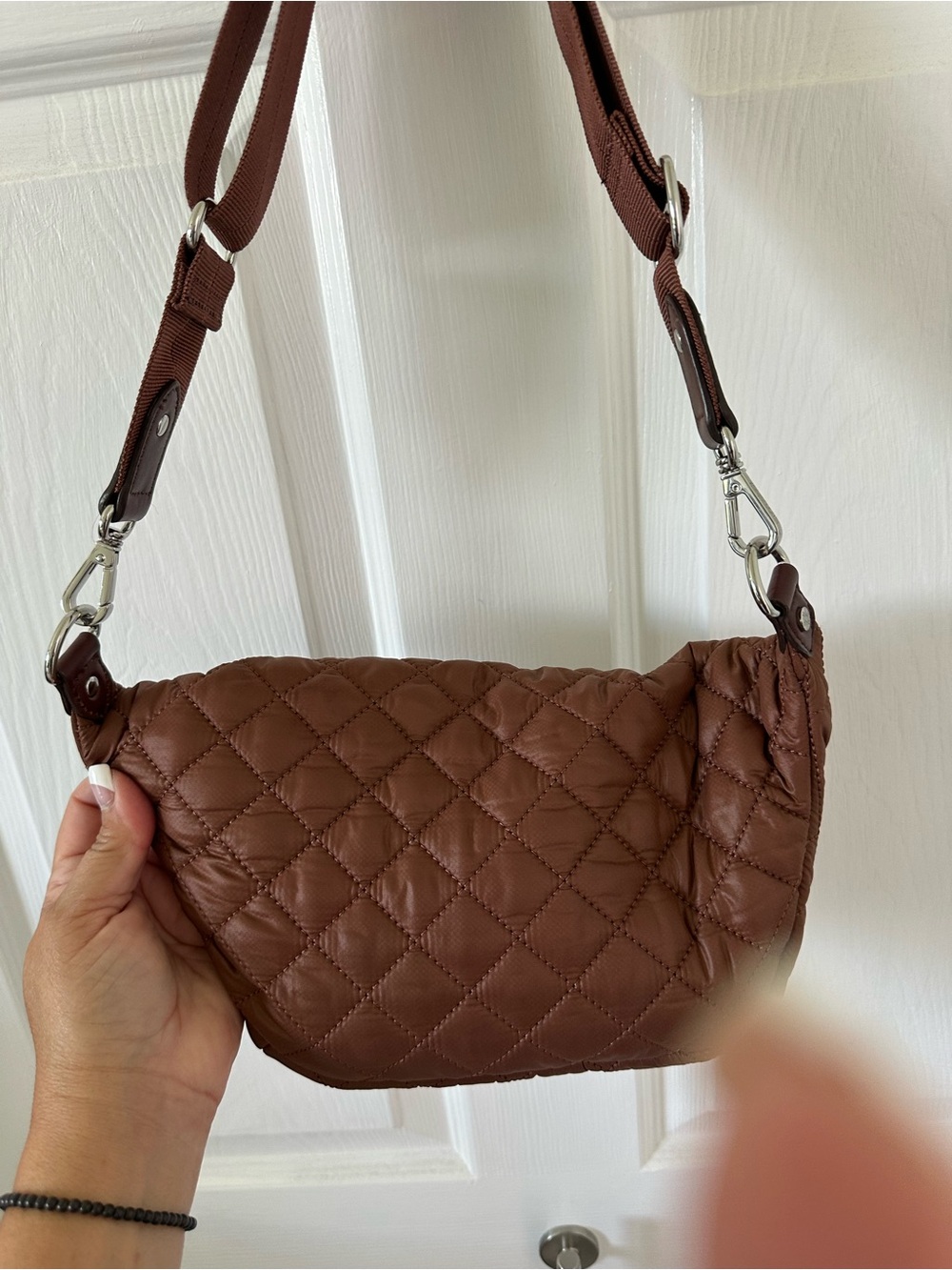 MZ Wallace Quilted small terracotta Crossbody sling Bag like new - Picture 3 of 5